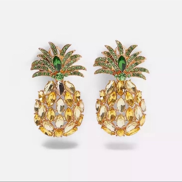 Pineapple earrings hotsell zara